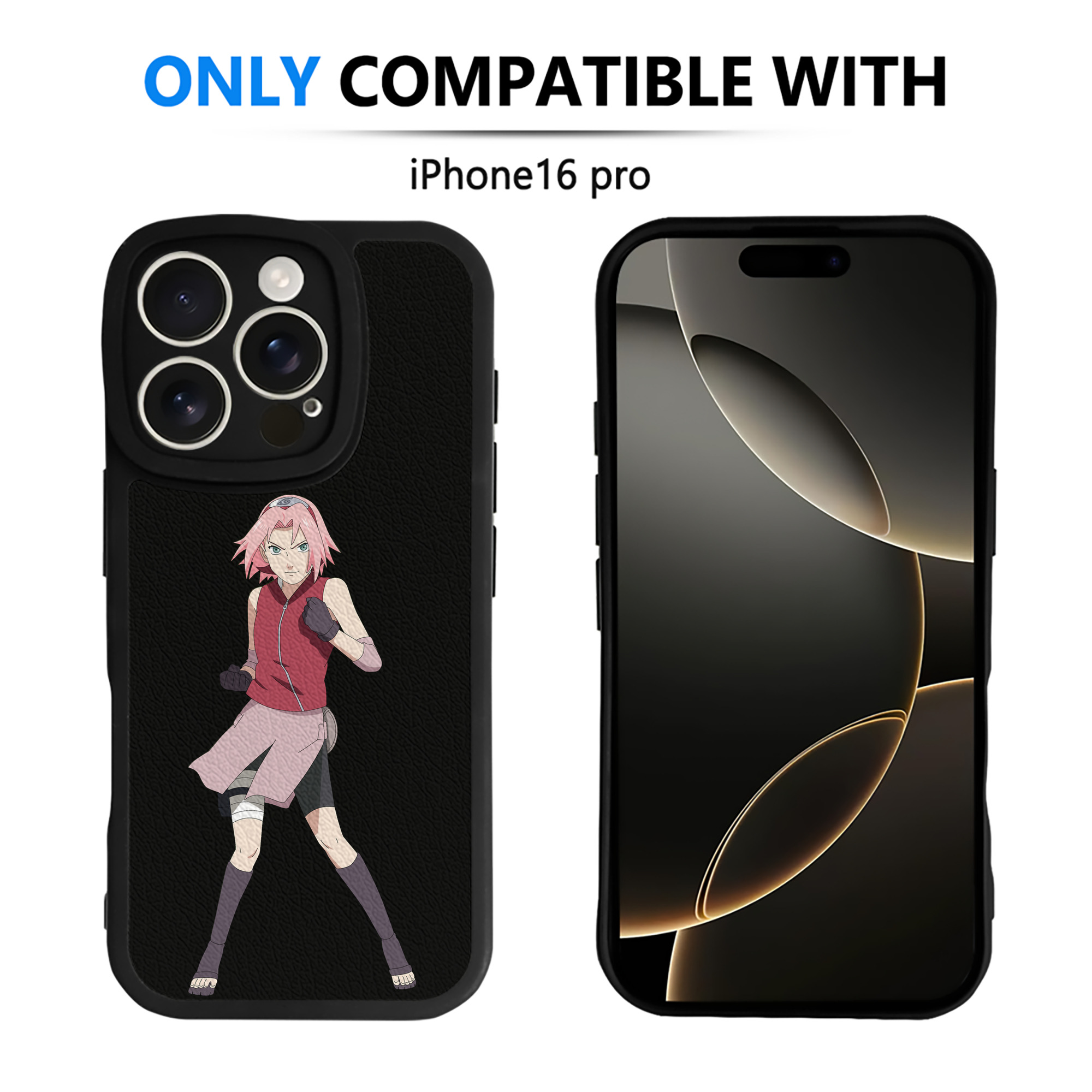 （画像用） NARUTO -ナルト- 春野サクラ Haruno Sakura 【iPhone 16シリーズ対応】シリコンスマホケース（レザー調） 材質：シリコン